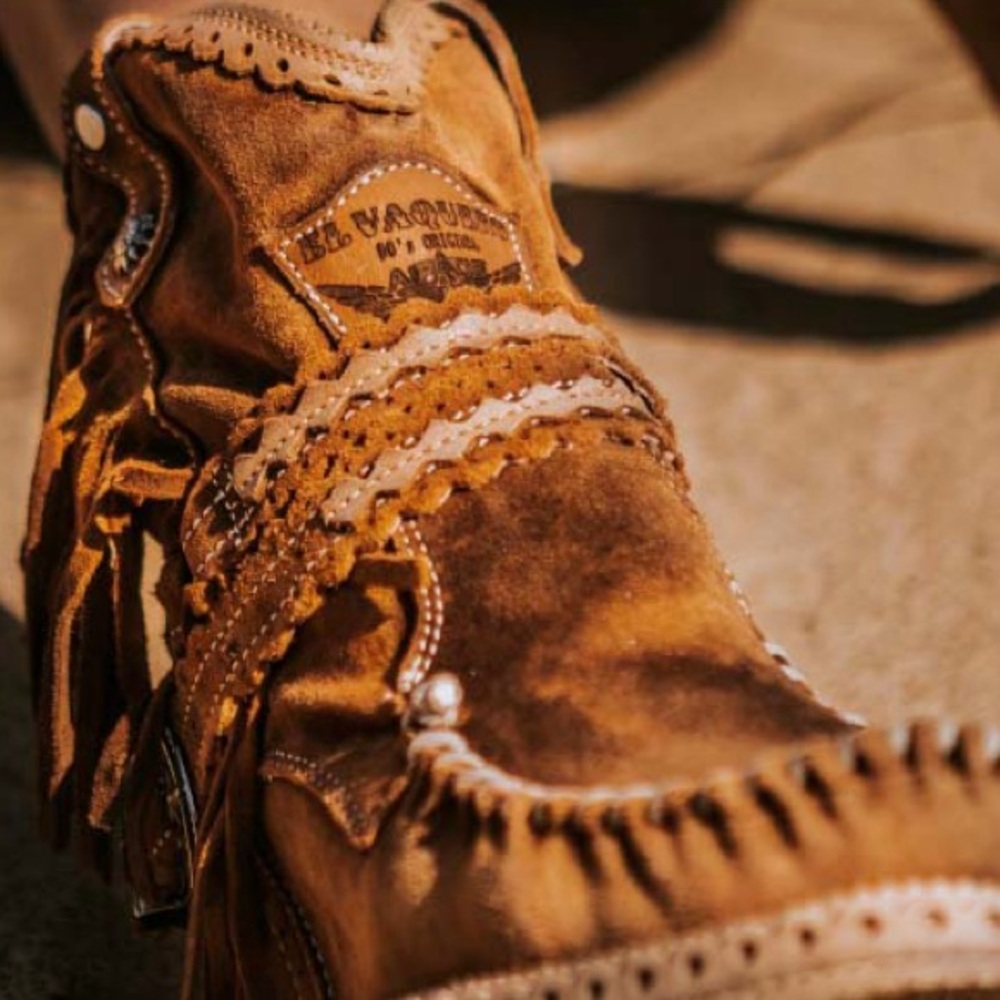 Brown Suede Ankle Boots with Fringe - Picture 7 of 8